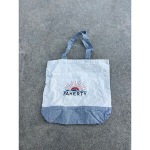 Faherty Women's Canvas Tote Bag Small Sized 14.5x16 Shoulder Strap Cotton